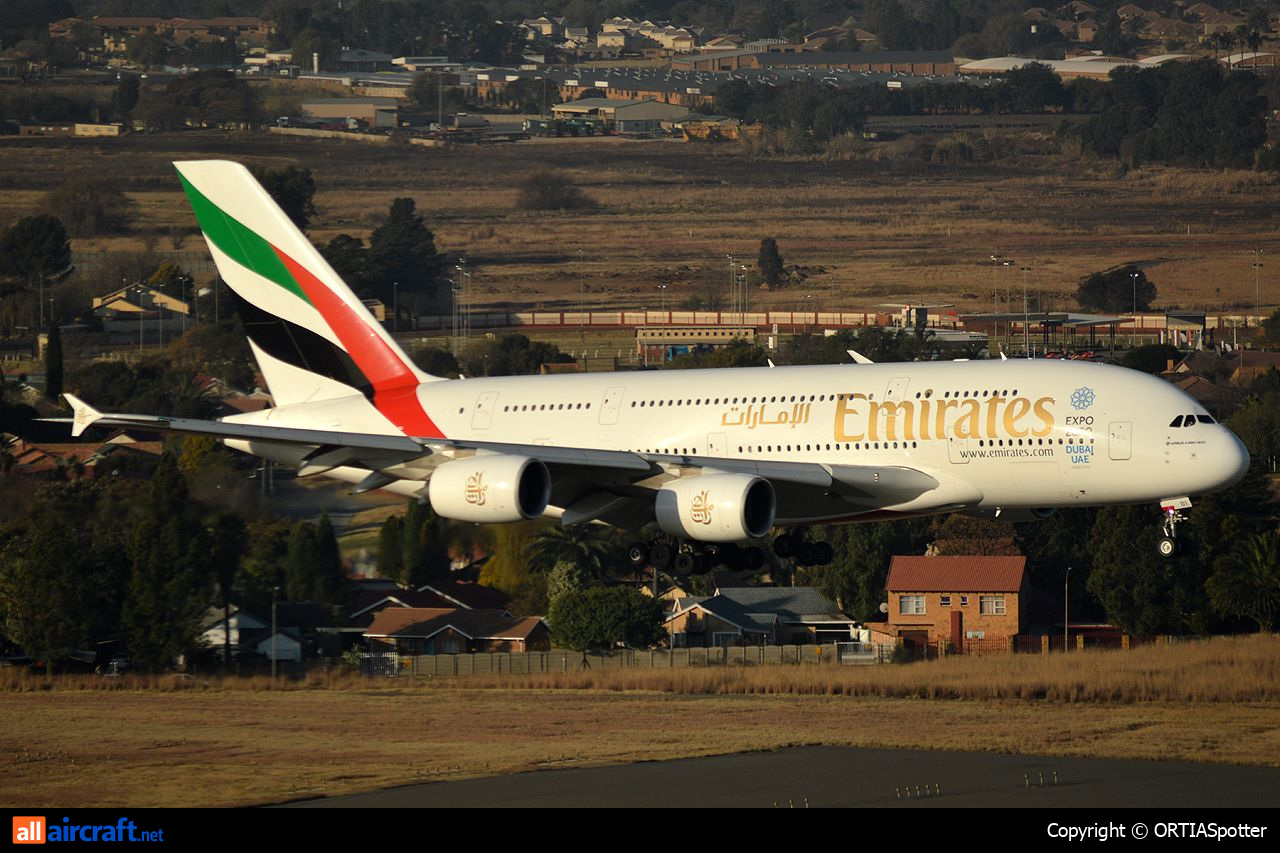 A6-EOI · Airbus A380-861 · (JNB / FAOR)