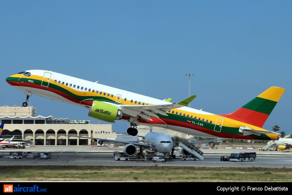 YL-CSK · Airbus A220-300 · (MLA / LMML)