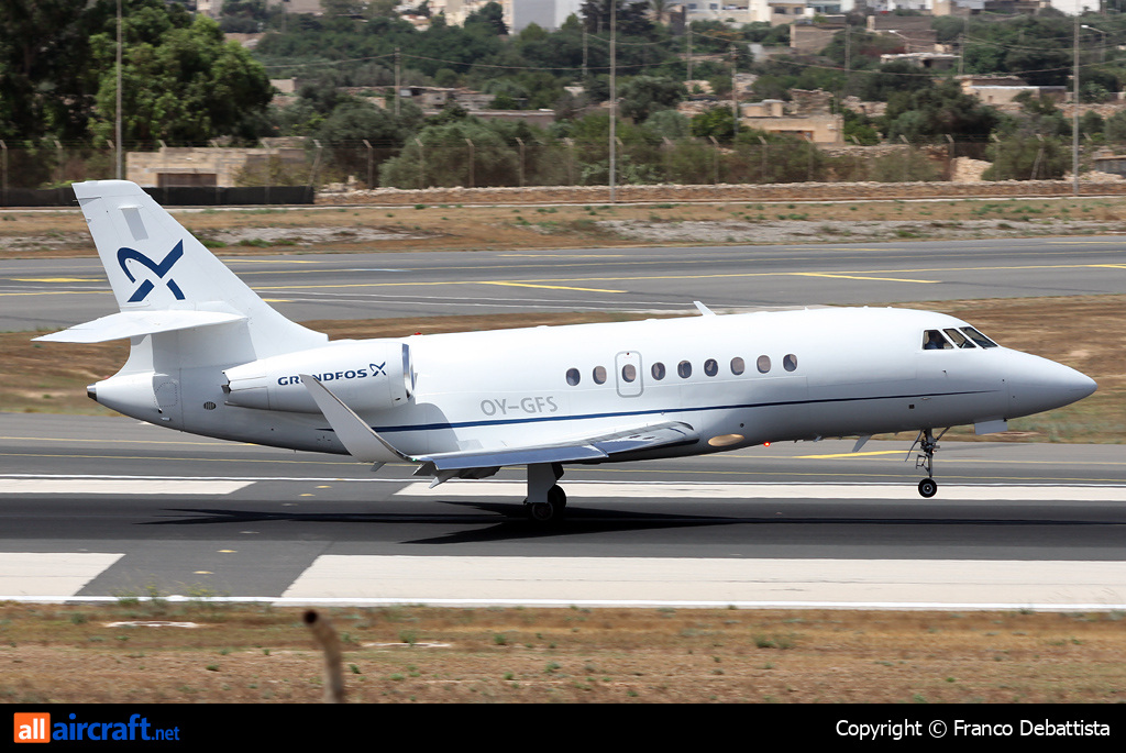 OY-GFS · Dassault Falcon 2000LXS · MLA / LMML