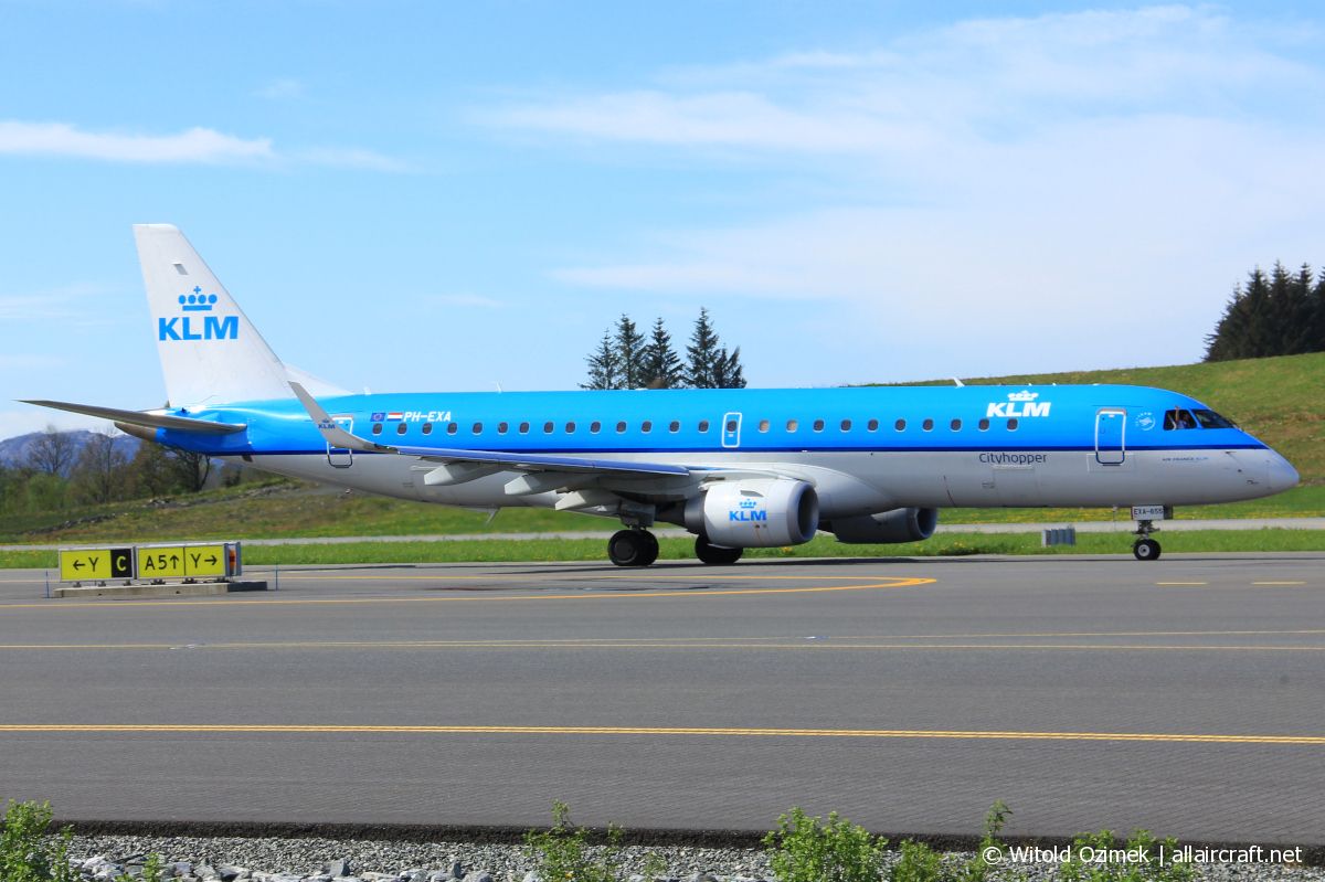 PH-EXA · Embraer 190-100STD · (BGO / ENBR)