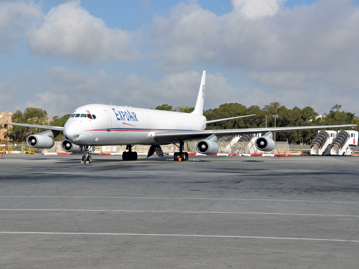 4R-EXJ · Douglas DC-8-63CF · (MLA / LMML)