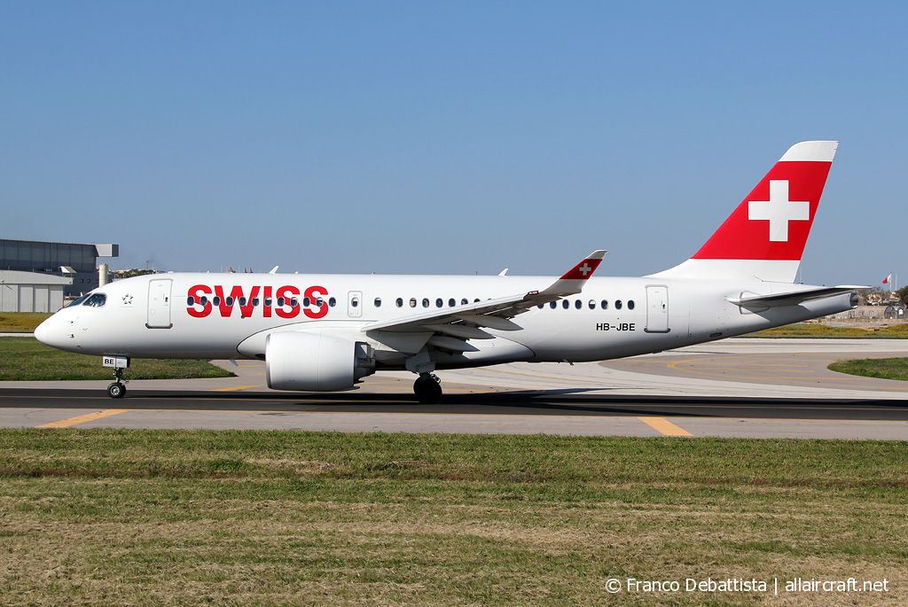 HB-JBE · Bombardier CSeries CS100 · (MLA / LMML)