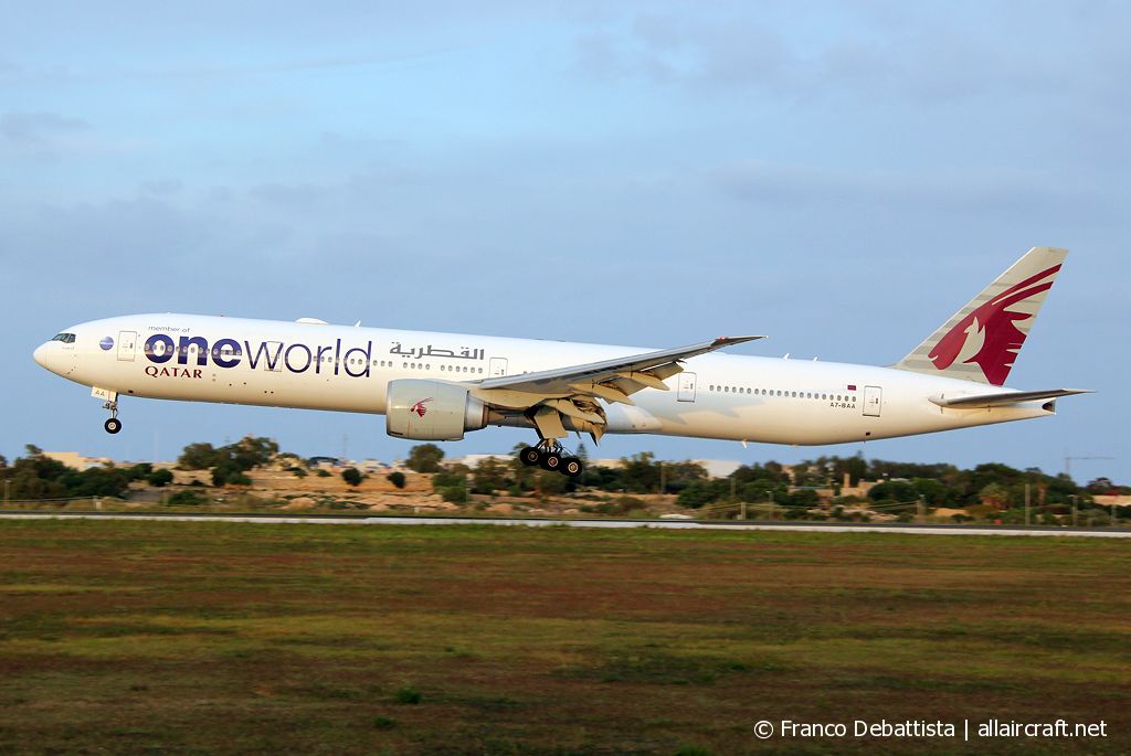 A7-BAA · Boeing 777-3DZ/ER · (MLA / LMML)