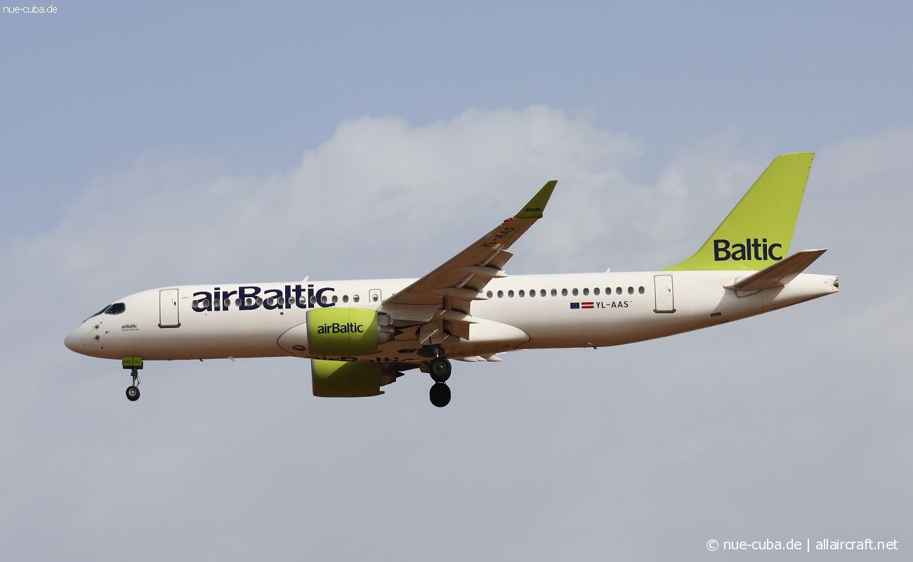 YL-AAS · Airbus A220-300 · (PMI / LEPA / LESJ)