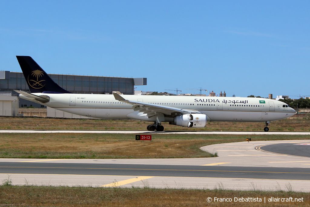 HZ-AQ27 · Airbus A330-343 · (MLA / LMML)