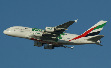 A6-EOJ · Airbus A380-861 · (DXB / OMDB)